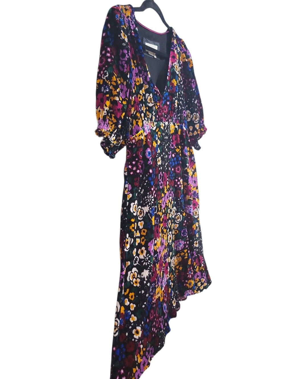 Anthropologie Francie Floral Velvet Mini Dress Size 2 Minor Flaw Multi-Color - Picture 5 of 16